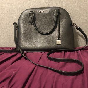 MICHAEL Michael Kors Adele LG dome black leather